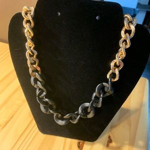 Gold and black chain necklace